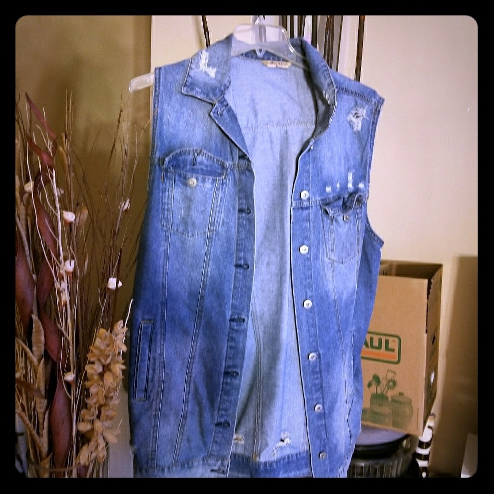 Distress Demin Vest♡